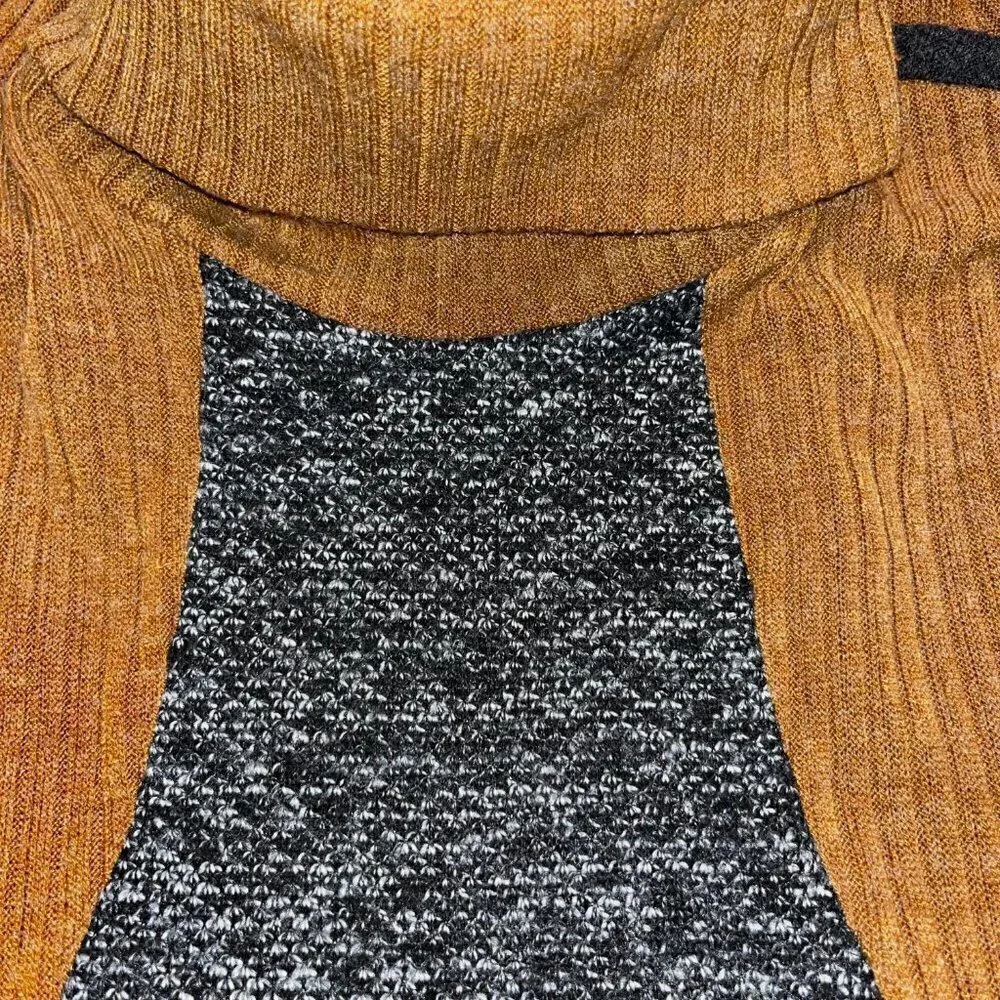 THML for Anthropologie Color Block Asymmetrical Turtleneck Sweater - EUC  Size L